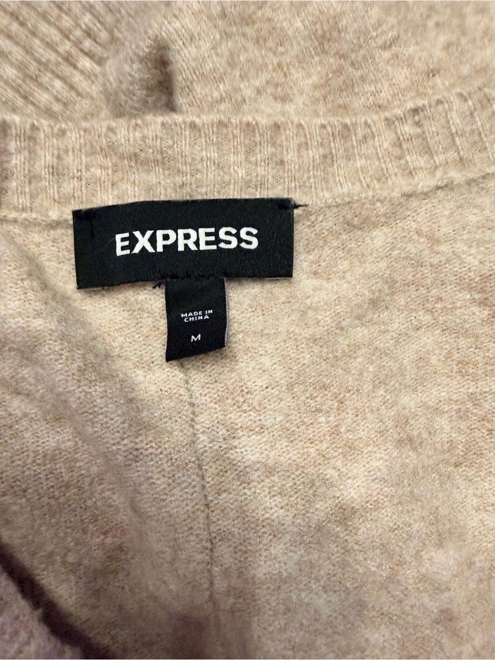 Express Women’s Tan V Neck Sweater, Size Medium - Picture 6 of 7